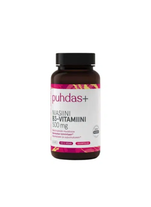 Puhdas+ Vitamin B3 (Niacin) 500 mg 60 capsules