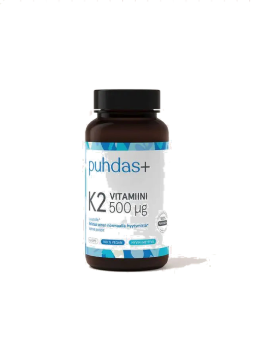 K2-vitamiin 500 µg 60 kapslit | Puhdas+