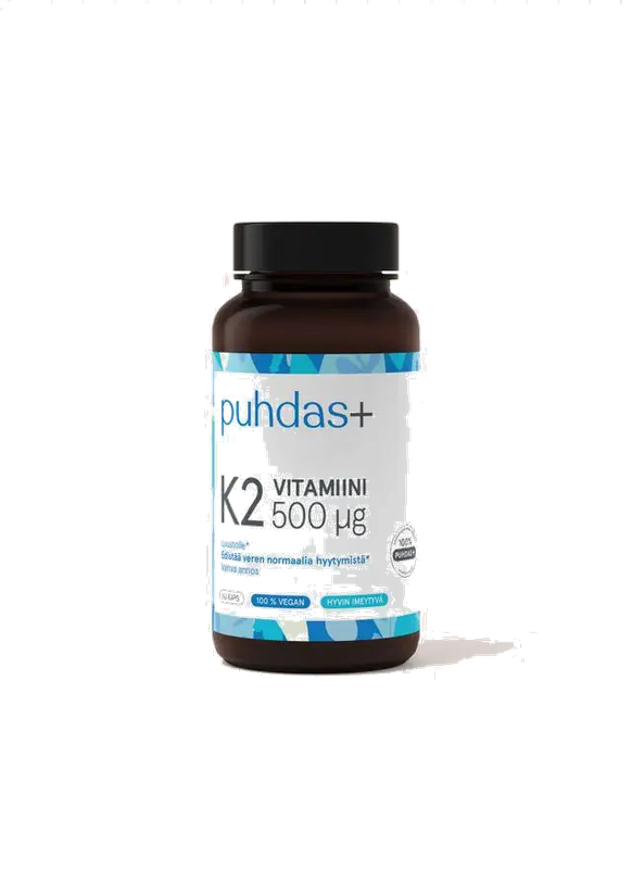 K2-vitamiin 500 µg 60 kapslit | Puhdas+