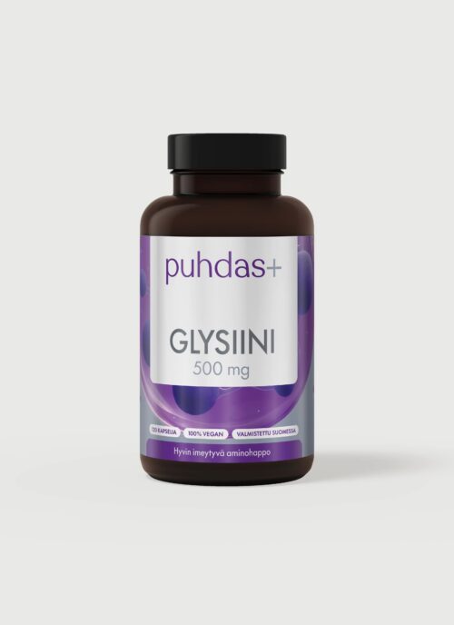 Puhdas+ Glütsiin 500 mg toidulisand 120 vegan kapslit – aminohape