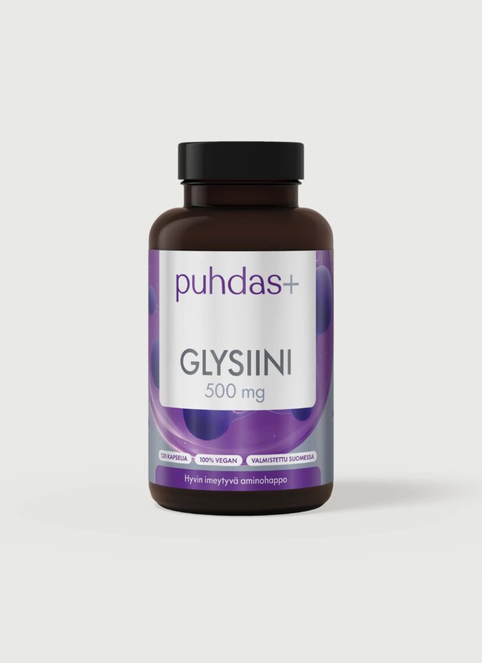 Puhdas+ Glütsiin 500 mg toidulisand 120 vegan kapslit – aminohape