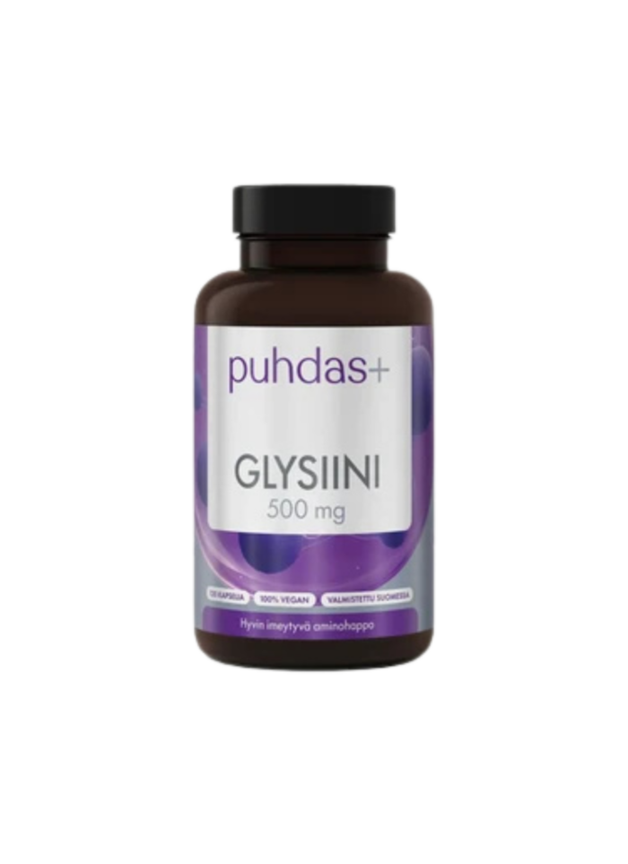 Puhdas+ Glütsiin 500 mg, 120 vegan kapsulas